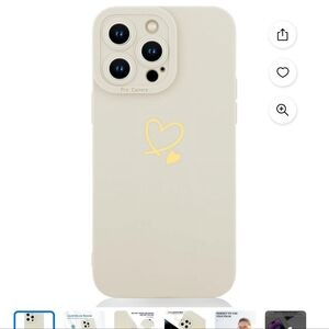 Apple Cream Case with Yellow Heart Design